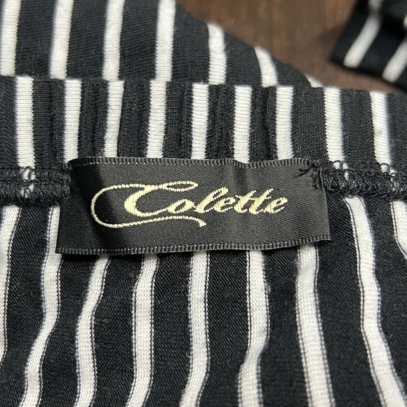 Colette Women's XL Striped Asymmetrical Wrap Maxi Skirt Black White Made In USA - Picture 6 of 8